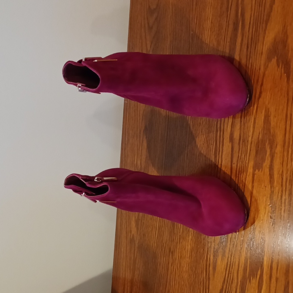 Burgundy ankle booties